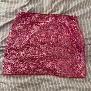 Pink Sequin Skirt